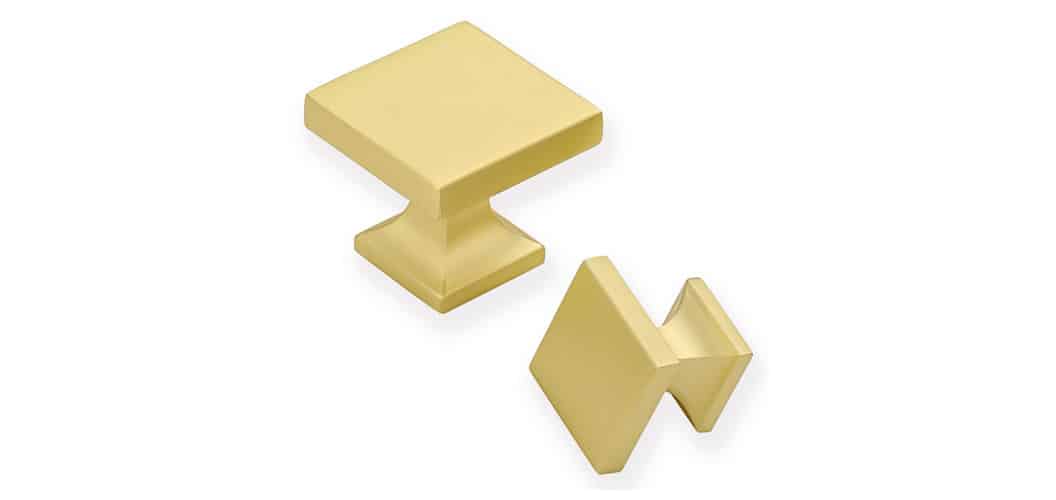 Manopole quadrate in ottone dorato per manopola solida del comò 1