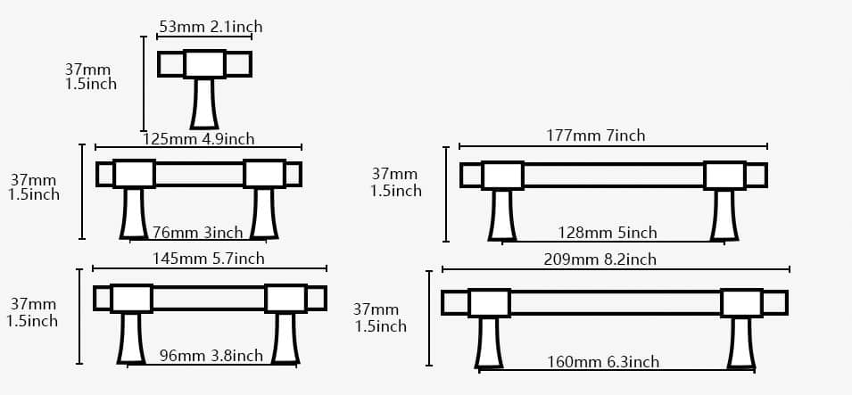 Wood Drawer Pull Kitchen Cabinet Dresser Pulls 96 mm 3.78 Hole Centers 3